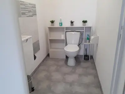 Salle de bains dans l'établissement Gite de Bel-Air