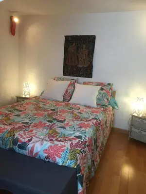 Un ou plusieurs lits dans un hébergement de l'établissement Chambres de la Choisille à Fondettes st Cyr Tours