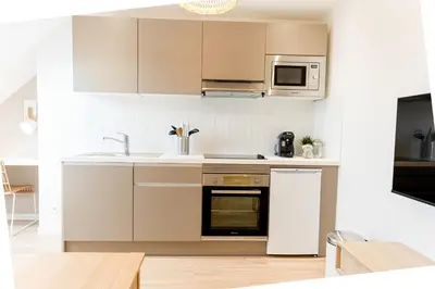 Cuisine ou kitchenette dans l'établissement Le Zen - Superbe logement - Centre - Tram - Gare