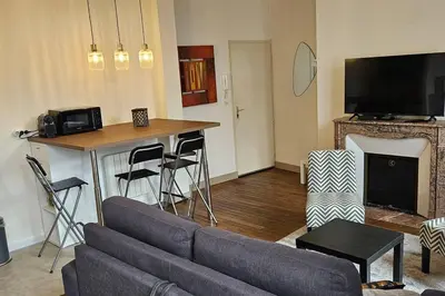 Télévision ou salle de divertissement dans l'établissement Un séjour à Tours centre place des Halles