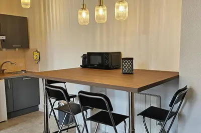 Cuisine ou kitchenette dans l'établissement Un séjour à Tours centre place des Halles
