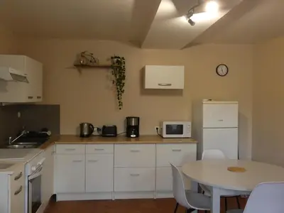 Cuisine ou kitchenette dans l'établissement Gîte Val de Loire 