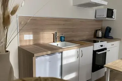 Cuisine ou kitchenette dans l'établissement Le cocon du Faubourg