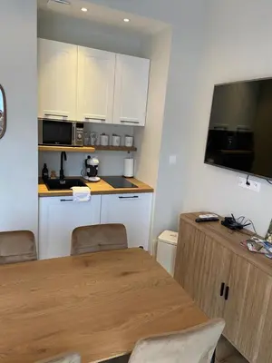 Cuisine ou kitchenette dans l'établissement L’évasion
