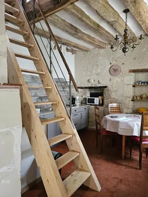 Cuisine ou kitchenette dans l'établissement Moulin de Galerne, Le gite du Meunier