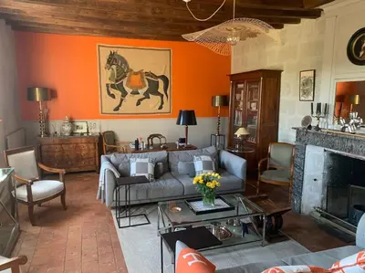 Coin salon dans l'établissement Le Clos de l'Authion