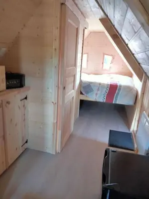 Cuisine ou kitchenette dans l'établissement Cabane - La Forest