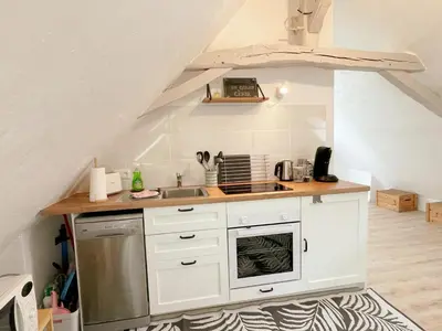Cuisine ou kitchenette dans l'établissement Gîte tout confort près des châteaux de la Loire avec jardin privé et borne de recharge électrique - FR-1-381-583