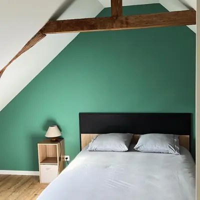 Un ou plusieurs lits dans un hébergement de l'établissement Maison en centre ville de Langeais