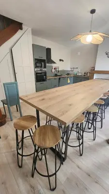 Cuisine ou kitchenette dans l'établissement Les hébergements vignerons de Pierre & Bertrand Couly