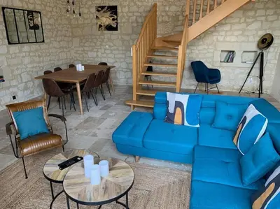 Coin salon dans l'établissement Le Clos de la Rodaie Bourgueil Loire Valley