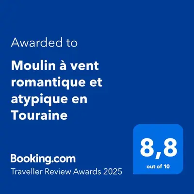 Certificat, récompense, panneau ou autre document affiché dans l'établissement Moulin à vent romantique et atypique en Touraine