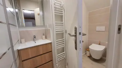 Salle de bains dans l'établissement Au fil de l'eau