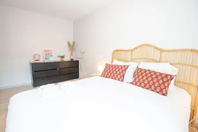 Un ou plusieurs lits dans un hébergement de l'établissement « AU VINCI VERT » Appartement 4 pers. NEUF