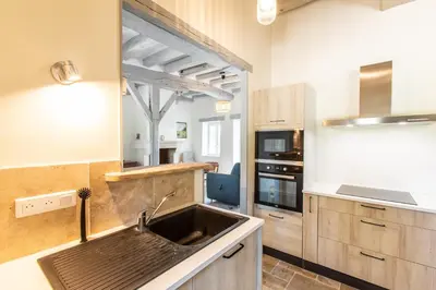 Cuisine ou kitchenette dans l'établissement Château de Conon - Gîte la Bergerie