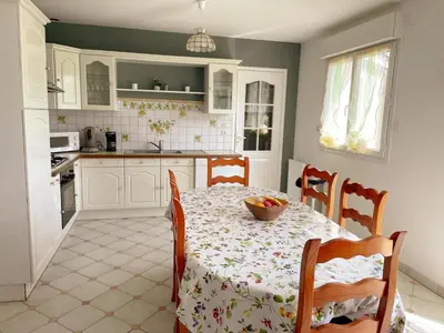 Cuisine ou kitchenette dans l'établissement Gîte familial et chaleureux avec jardin clos, garage, et proche de Blois, animaux bienvenus - FR-1-491-446