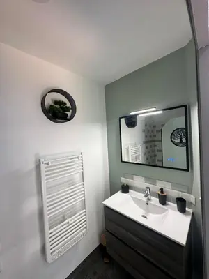 Salle de bains dans l'établissement Le cosy charmeur Climatisé avec patio