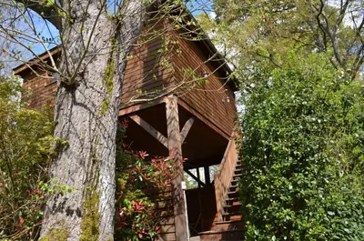 Jardin de l'établissement Cabane avec Jacuzzi privatif du Manoir du Parc - Adults only