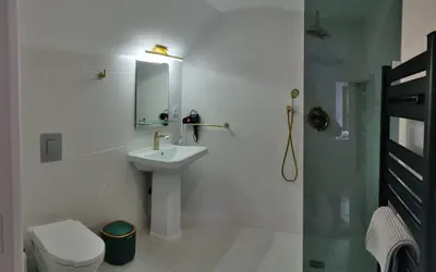 Salle de bains dans l'établissement Gîte de la Fontaine
