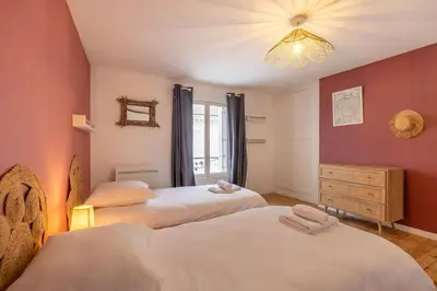 Un ou plusieurs lits dans un hébergement de l'établissement La Petite Bastille - Maison - Cœur de Montrichard