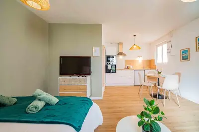 Cuisine ou kitchenette dans l'établissement Le Nid Tourangeau - Calme - Wifi - Parking