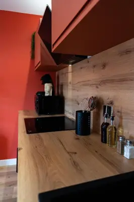 Cuisine ou kitchenette dans l'établissement La Casa, Suite mexicaine d'exception à Saumur