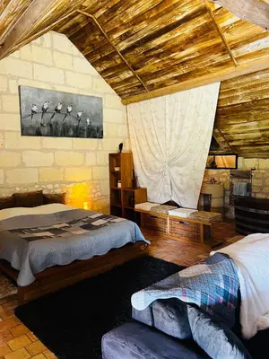 Un ou plusieurs lits dans un hébergement de l'établissement Château de la Thibaudière - Chambre des oiseaux