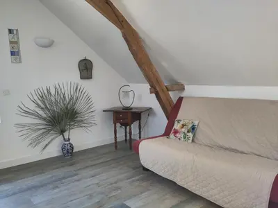 Coin salon dans l'établissement Le sablon chambres d'hotes
