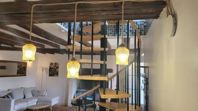 Coin salon dans l'établissement gîte à la campagne