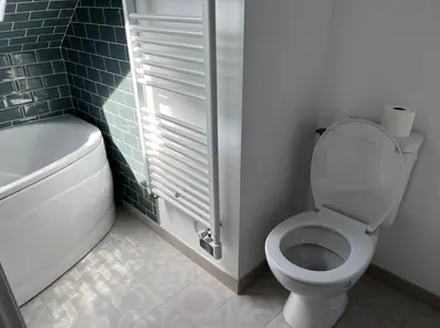 Salle de bains dans l'établissement Maison 3 chambres, 2 sdb avec jardin Connerré