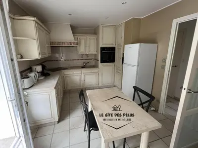 Cuisine ou kitchenette dans l'établissement Le gîte des pélus