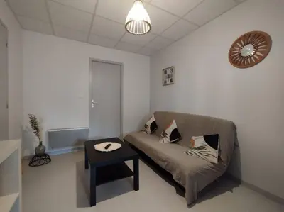 Coin salon dans l'établissement Appartement centre Descartes