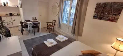 Un ou plusieurs lits dans un hébergement de l'établissement appartement central chez Eric N4