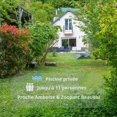 Grande maison 11 pers piscine & Châteaux Loire
