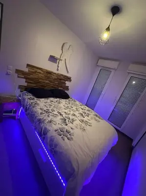 Un ou plusieurs lits dans un hébergement de l'établissement Superbe Maison familiale