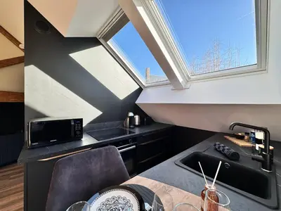 Cuisine ou kitchenette dans l'établissement Une nuit sous les étoiles - Vieux mans - 2 pers