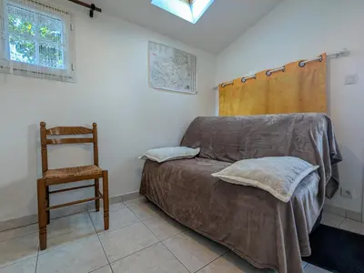 Un ou plusieurs lits dans un hébergement de l'établissement Chambres d'hôtes avec jardin près des châteaux de la Loire - FR-1-591-666
