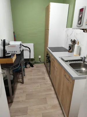 Cuisine ou kitchenette dans l'établissement L'escale saumuroise