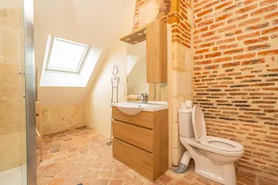 Salle de bains dans l'établissement Gite Le Charme