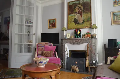 Coin salon dans l'établissement La Mancelle - Chambre d'hôtes