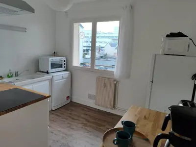 Cuisine ou kitchenette dans l'établissement Séjours des Rossignols