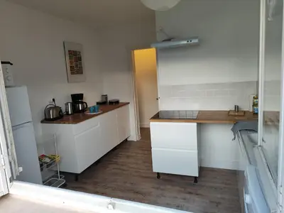 Cuisine ou kitchenette dans l'établissement Séjours des Rossignols