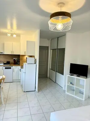 Cuisine ou kitchenette dans l'établissement Studio cosy Tours-Sud
