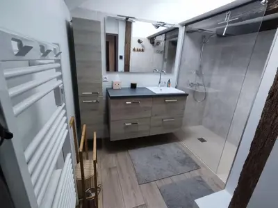 Salle de bains dans l'établissement Maison de campagne