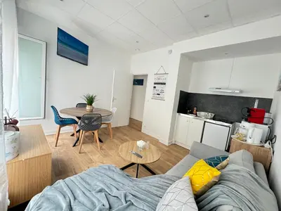 Cuisine ou kitchenette dans l'établissement Escale 2