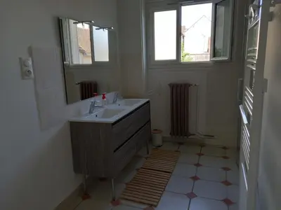 Salle de bains dans l'établissement Gite 