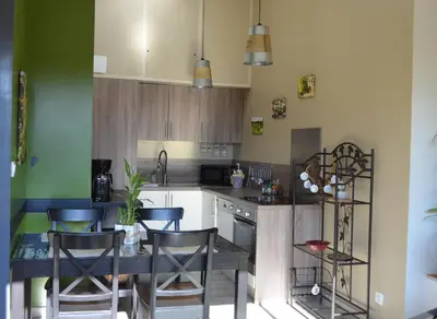 Cuisine ou kitchenette dans l'établissement Gite Du Petit Coteau