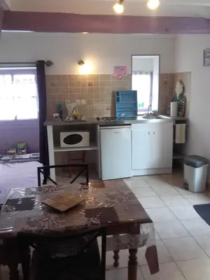 Cuisine ou kitchenette dans l'établissement Chambres La Guéjaillière