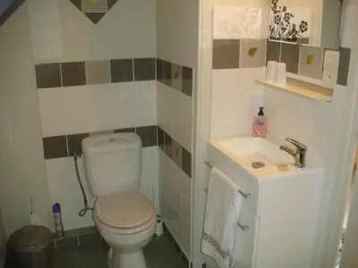Salle de bains dans l'établissement Chambres La Guéjaillière