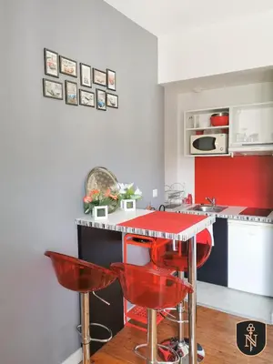 Cuisine ou kitchenette dans l'établissement Magnifique appartement entre centre ville et gare - 5